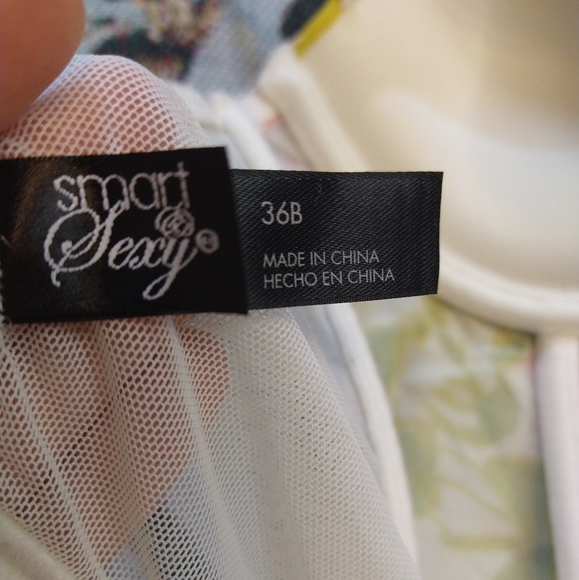 Spring floral Smart & Sexy lacey sheer pushup bralette size 36B - Picture 4 of 4